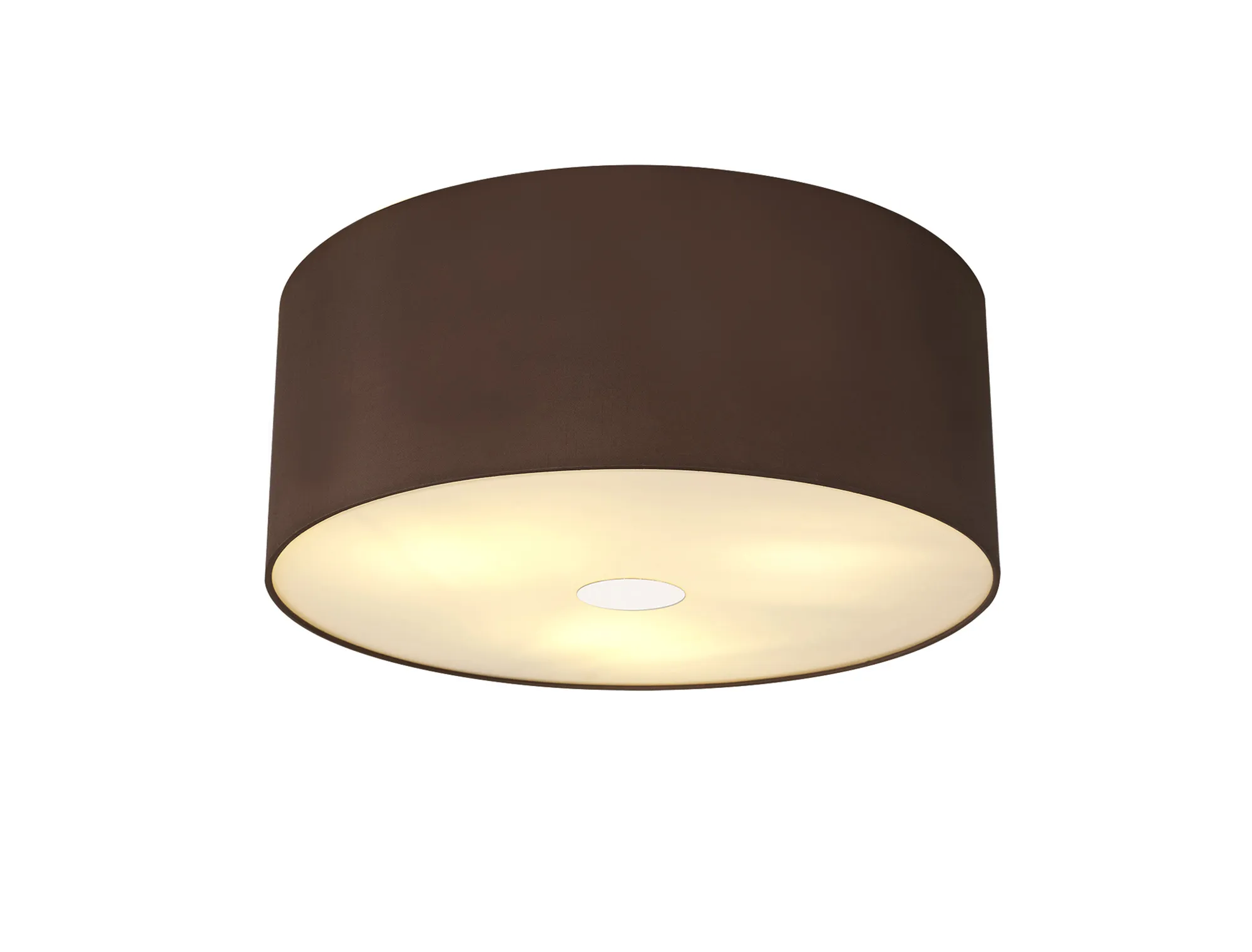 Baymont 50cm, Flush 3 Light Polished Chrome, Raw Cocoa/Grecian Bronze, Frosted Diffuser